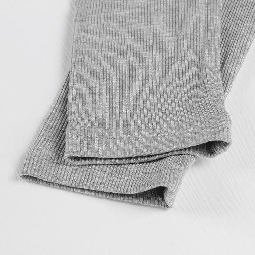 Artfish Women's Square Neck Long Sleeve Ribbed Slim Fitted Casual Basic Crop Top thumbnail 3