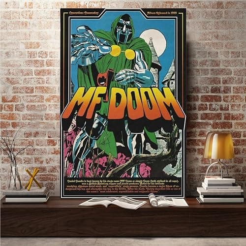 LaBdip MF Doom Poster Album Cover Hip-hop Comic Music Poster for Room Aesthetic Canvas Wall Art Bedroom Decor Unframed 12x18inch thumbnail 5