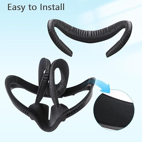 Compatible with Oculus Quest 2 Face Pad Replacement - VR Face Interface Bracket with Light Blocking Nose, VR Breathable Holes Leather Face Pad Cover Cushion Protective for Meta Quest 2 Accessories thumbnail 4