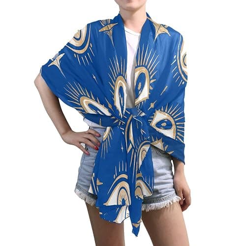 KLL Silk Scarf for Women Fashion Polyester Lightweight Soft Wrap Shawl Scarves Holiday Gifts Evil Eye Magic Occult thumbnail 6