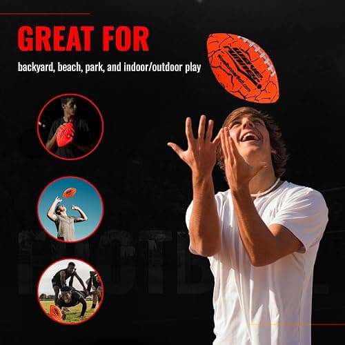 Wave Runner LED Light-Up Football - Glow in The Dark Football Games- Size 10.35 in. with Pump and Batteries Included | Perfect Football Game Gifts for Teen Boys Ages 7-15 Football Fans & Players thumbnail 7