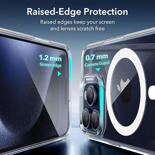 ESR for iPhone 15 Pro Case, Compatible with MagSafe, Military-Grade Protection, Yellowing Resistant, Scratch-Resistant Back, Magnetic Phone Case for iPhone 15 Pro, Classic Series, Clear thumbnail 7