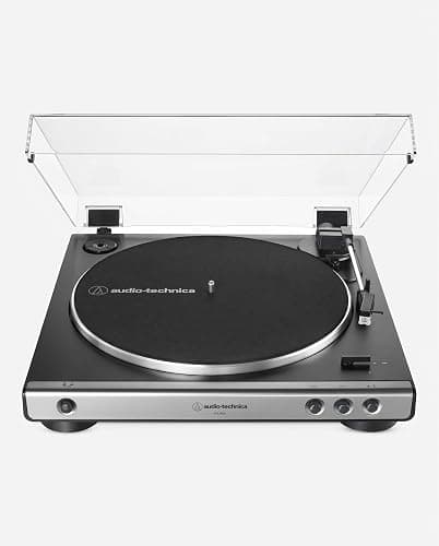 Audio-Technica AT-LP60X-GM Fully Automatic Belt-Drive Stereo Turntable, Gun Metal, Hi-Fidelity, Plays 33-1/3 and 45 RPM Vinyl Records, Dust Cover, Anti-Resonance, Die-Cast Aluminum Platter thumbnail 3