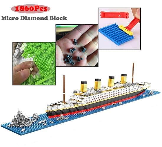 BIDIUTOY Titanic Ship Model Building Block Set, 3D Puzzle Sets DIY Educational Toys, Bricks Toy, with 1860Pcs Micro Mini Blocks, Ideal Gift for Kids and Adults thumbnail 5