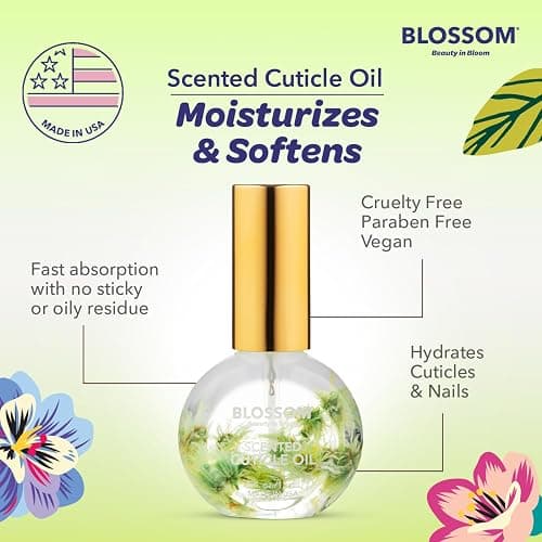 Blossom Cuticle Oil for Nails, Hydrating, Moisturizing, Gourmand Scented Nail Oil Cuticle Care, Infused with Real Flowers, Made in USA, 0.5 fl. oz, Matcha thumbnail 6
