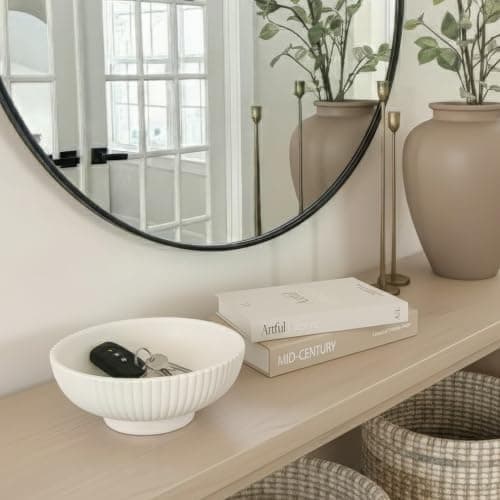 KIBAGA Decorative Concrete Fruit Bowl for Kitchen or Table - Large Key Bowl | Elevates Your Modern Farmhouse Home, Showcasing Fruit or Seasonal Centerpieces in Style thumbnail 3