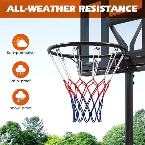 GYMAX Wall Mounted Basketball Hoop, Indoor Outdoor Basketball Rim Replacement with Net, Double Spring and Fixtures, Heavy-Duty Professorial Basketball Ring Goal for Kids Adults (Black, PE Net) thumbnail 6