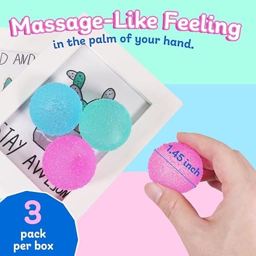 3pcs 1.45 Textured Stress Balls - Silky Soft Memory Gel - Squeeze Balls Fidget Balls for Anxiety Stress Relief Warm Series - Squishy Fidget Toy for Kids and Adults - Pack of 3 thumbnail 2