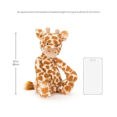 Jellycat Bashful Giraffe Stuffed Animal, Medium 12 inches - Safari Plush Toy - Classic Children's Gift thumbnail 2