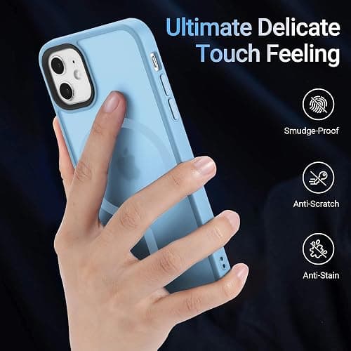 Yriklso Strong Magnetic Case for iPhone 11 [Compatibilty with MagSafe] Protective Shockproof Cover Phone Case for iPhone 11 6.1" Sierra Blue - Matte Sierra Blue thumbnail 6