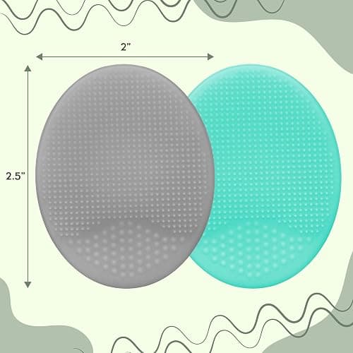 S&T INC. Exfoliating and Massaging Cradle Cap Bath Brushes for Baby, Silicone - 2 Inch x 2.5 Inch, Grey and Teal, 2 Pack thumbnail 6