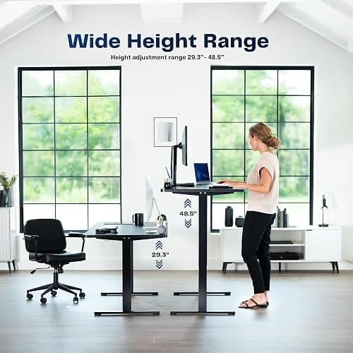 VIVO Electric 60 x 24 in Standing Desk, Memory Height Adjustment, 1B Series, One-Piece Reclaimed Wood Top, Black Frame, DESK-KIT-1B6P thumbnail 7