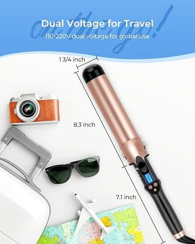 1 3/4 Inch Extra Long Barrel Curling Iron, 1.75 Large Barrel for Long Hair Ceramic Tourmaline thumbnail 7