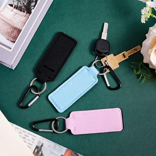 Pengxiaomei 3 Pcs Chapsticks Holder Keychain for Lipstick, Stocking Stuffers for Teen Girls Women Small Christmas Gifts thumbnail 2