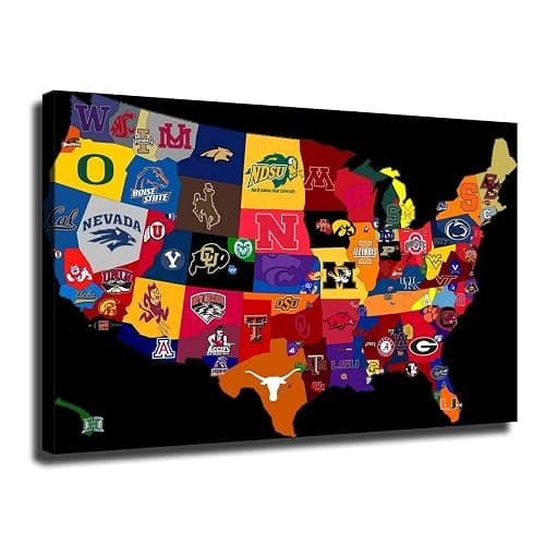 College Football Team Logo Poster Picture HD Wall Art Canvas Printing Bedroom Living Room Office Decoration Aesthetic Artwork (Unframed,16×24inch) - Image 1