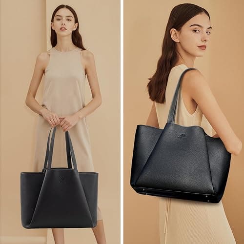 LOVEVOOK Laptop Tote for Women - 15.6 Inch Faux Leather Laptop Bag with Clutch, Large Capacity Office Purse Computer thumbnail 6
