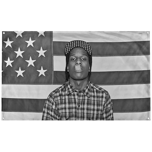 A$AP Rocky ASAP American Flag Rap Rapper Motivational Inspirational Office Gym Wall Dorm Decor Design on a 3X5 Feet Flag with 4 Grommets for Easy Wall Hanging. Authentic BANGER FLAG - Image 1