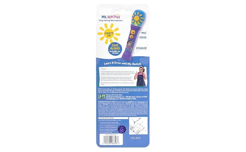eKids Ms Rachel Toy Microphone for Kids, Includes Built-in Music and Lights, Toddler Toys Make Great Stocking Stuffers for Kids (Purple) thumbnail 7