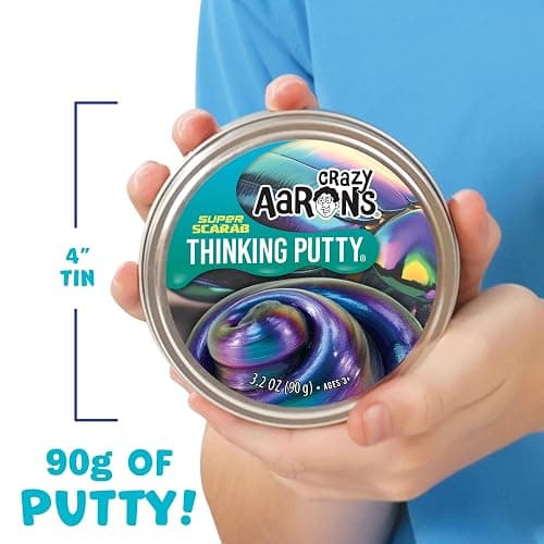 Crazy Aaron's Thinking Putty - Super Scarab - Multi-Color Sensory Putty for Kids and Grown ups in a 4" Tin - Creative and Endless Fun, Stress Relief Therapy Toys, Never Dries Out - Made in USA thumbnail 3