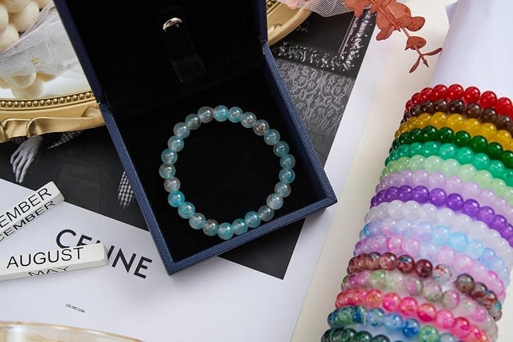 【2 Pack】 More Than 1300PCS Round Glass Beads for Jewelry Making,48 Colors 8mm Crystal Beads for Bracelets Jewelry Making and DIY Crafts, 2 Box Round Beads Suitable for Beginners. (Solid+Printing) thumbnail 7