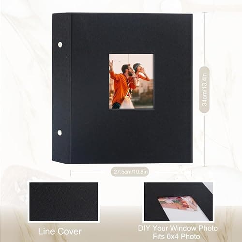 Artmag 4x6 400 Photos Linen Album Large Capacity Fabric Album for Family Wedding Anniversary Holds 400 Vertical Photos (400 Pockets, Black) thumbnail 3