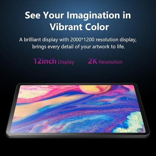 RubensTab T12 Standalone Drawing Tablet, 12 inch Tablet No Computer Needed | No Computer Needed, Octa-Core CPU, Pre-Installed Drawing Apps & Tutorials, More Bonus Items for Beginners, Artists, Students thumbnail 3
