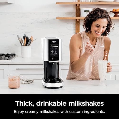 Ninja NC301 CREAMi, Ice Cream, Gelato, Milkshake, Sorbet, and Smoothie Bowl Maker, 7 One-Touch Programs, White (Renewed) thumbnail 4