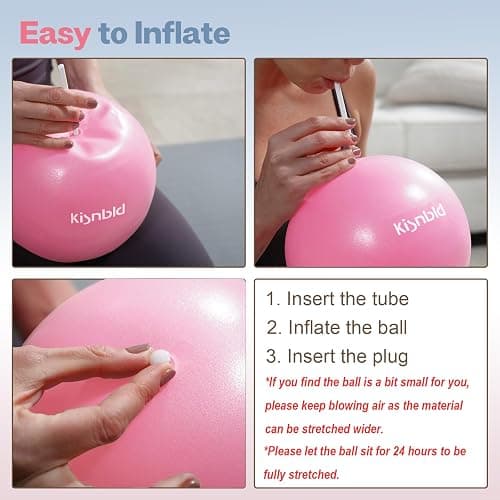kisnbld Small Exercise Ball, 9 Inch Mini Pilates Ball, Anti Burst and Slip Resistant Mini Yoga Ball for Stability, Fitness, Physical Therapy, Stretching & Core Strength Workout at Home Gym & Office thumbnail 6