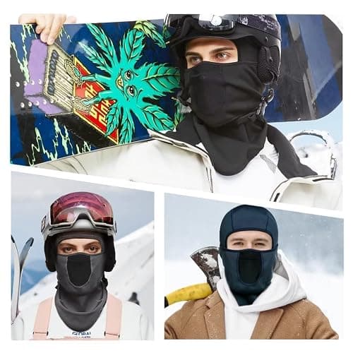 SAITAG Balaclava Ski Mask Warm Face Mask for Cold Weather Winter Skiing Snowboarding Motorcycling Ice Fishing Men thumbnail 6