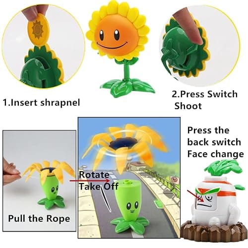 JHESAO 8 PCS Plants and Zombies Toys Action Figures Zombies PVZ Toys Set 1 2 Series Great Gifts for Kids and Fans,Birthday and Christmas Party thumbnail 5