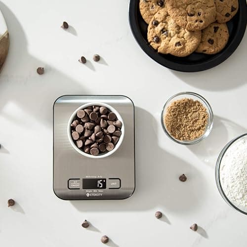 Etekcity Food Kitchen Scale, Digital Grams and Ounces for Weight Loss, Baking, Cooking, Keto and Meal Prep, LCD Display, Medium, 304 Stainless Steel thumbnail 12
