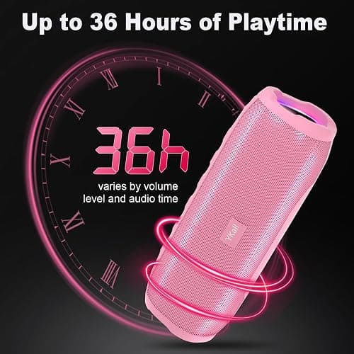 Ykall Bluetooth Speakers, Portable Bluetooth Speaker Wireless with 20W Loud Stereo Sound, TWS Pairing, IPX6 Waterproof Shower Speakers, 36H Playtime, RGB Light Speaker, Built-in Radio Mode thumbnail 6