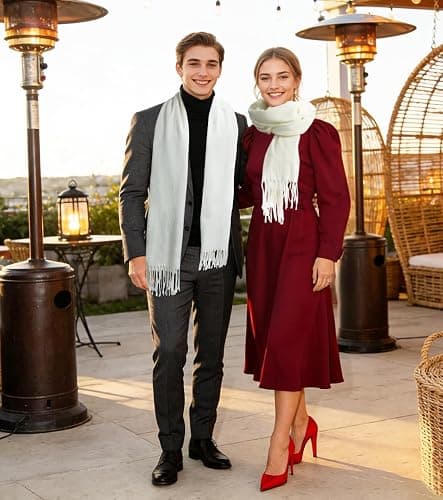 Winter Soft Long Scarf, Pashmina Shawls and Wraps, Warm Large Scarves for Men Women Evening Dress Wedding thumbnail 7