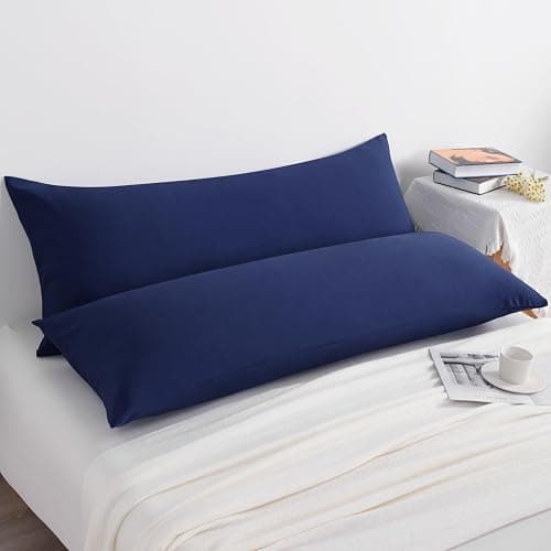 NTBAY Body Pillow Cases Set of 2, 2 Pack Brushed Microfiber 20x54 Pillow Cases, Soft, Wrinkle, Fade, Stain Resistant Navy Blue Pillow Cases with Envelope Closure, 20x54 Inches, Navy Blue thumbnail 5