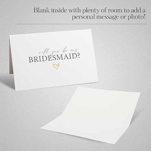 apearrie 12 Will You Be My Bridesmaid Card Set with Gold Stickers, 8 Bridesmaid, 2 Maid of Honor, 1 Matron of Honor, 1 Flower Girl Card thumbnail 5