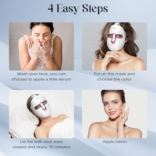 SDKWDH Red Light Therapy for Face, Led Face Mask Light Therapy, Anti-Aging Infrared Therapy for Wrinkles, Fine Lines, 7-1 Colors LED Facial Skin Care Mask thumbnail 6