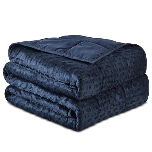 Sivio Weighted Blankets for Adults (20 lbs, 60" x 80", Navy Blue) Soft Minky Heavy Blanket for Sleeping Perfect for 140-220lbs, Queen Size Breathable Cooling Weighted Throw Blanket - Image 1