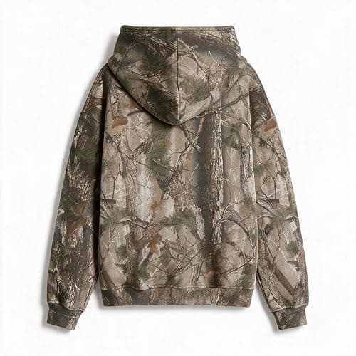 MSBESYOR Camo Hoodie for Men Women Oversized Fleece Maple Leaf Hooded Sweatshirt Graphic Print Pullover Hoodies with Pocket thumbnail 4