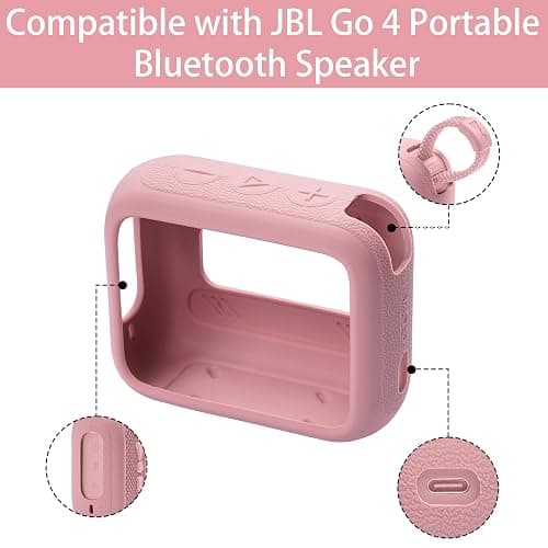 co2CREA Coque en Silicone Compatible avec JBL Go 4 Enceinte Bluetooth | Housse de Protection en Silicone Légère et Portable avec Mousqueton thumbnail 2