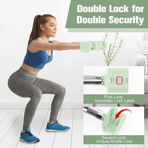 Hezeyferg 22LBS Adjustable Dumbbells Set, Adjustable Weight Dumbbells with 4 Levels 4.4lb, 6.6lb, 8.8lb, 11lb, Hand Weights Sets for Women/Men Home Gym Full Body Workout thumbnail 3