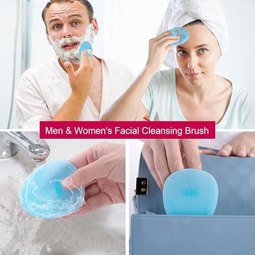 INNERNEED Super Soft Silicone Face Cleanser and Massager Brush Manual Facial Cleansing Scrubber Handheld Wash Pad for Sensitive, Delicate, Dry Skin (Pack of 4) thumbnail 6