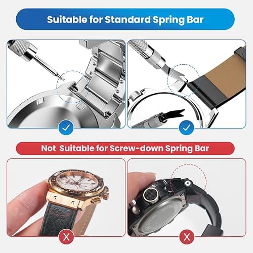JOREST Watch Spring Bar Tool, Watch Repair Kit to Replace The Watch Strap, Watch Link Removal Tool, with User Manual, 56PCS (16-26mm) Spring Bars thumbnail 2