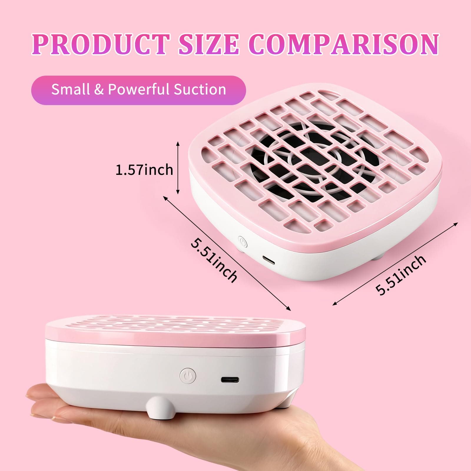 ANGNYA Compact Vacuum Fan Dust Collector for Beginner Mini Dust Suction Machine Manicure Pedicure Tool for Acrylic Nail Polishing for Home Use thumbnail 3