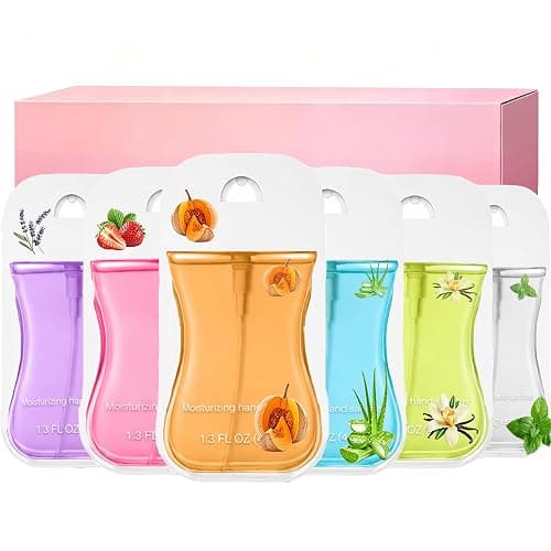 6 Pcs Hand Sanitizer Spray Set,Moisturizing Hand Sanitizer Travel Size | Portable Power Mist Moisturizing Hand Sanitizer Travel Size for Home, Travel & Office,6 Scents - Image 1