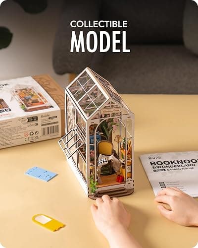 Rolife DIY Book Nook Kit Garden House, DIY Miniature Booknook Kit 3D Creative Decorative Bookend Bookshelf Insert 3D Puzzle for Adults, Halloween/Christmas Decorations/Gifts for Adults (Garden House) thumbnail 4