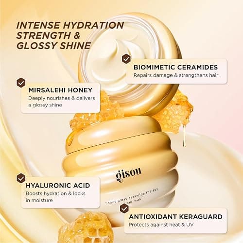 Gisou Honey Gloss Ceramide Therapy Hair Mask Mini – Deep Repair & Hydration with Mirsalehi Honey, Ceramides & Hyaluronic Acid, 2.5 fl oz thumbnail 5