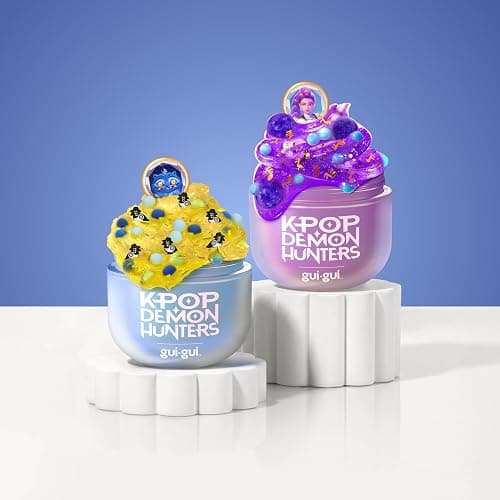 GUI GUI Kpop Demon Hunters Clear Slime & Crunchy | Rumi and Derpy Slime Kit | Rumi and Derpy 2-pack bundle includes booster, charms, medallion, and sparkle slime making kit | birthday gifts for girls 6+ thumbnail 5