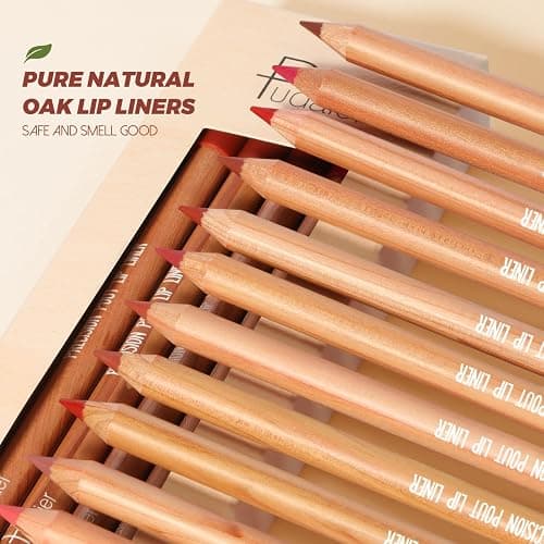 Espoce Lip Liner Set, 12Pcs Pure Natural Oak Brown Pink Red Series Lip Liners, Smooth and High Pigmented Lip Makeup Pencil thumbnail 2