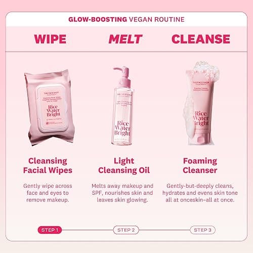 The Face Shop Rice Water Bright Makeup Remover Wipes for Face with Rice Extract, Brightening, Moisturizing, Infused with Cleansing Milk, Vegan Disposable Cleansing Facial Wipes, Korean Skin Care thumbnail 8