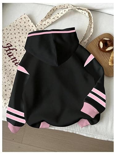 COZYEASE Girls' Letter Graphic Print Cute Hoodies Long Sleeve Pullover Hoodie Sweatshirt thumbnail 2